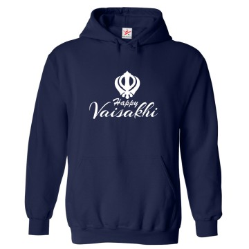 Happy Vaisakhi Khanda Sikh Spring Family Festival Print Unisex Kids & Adult Pullover Hoodie									